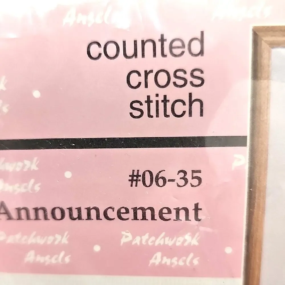Janlynn Patchwork Angels Birth Announcement Counted Cross Stitch Kit #06-35 NWT